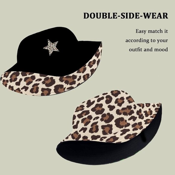 Unisex Polyester Bucket Hat Cheetah Sun Protection Foldable Casual Cap main image 2
